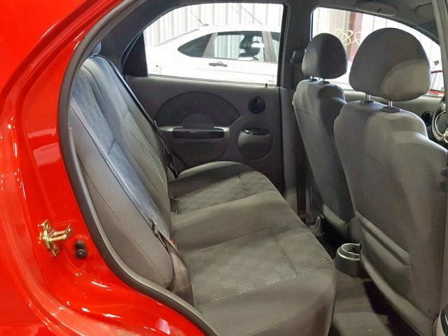 KL1TD52625B424332 - 2005 CHEVROLET AVEO BASE Қызыл фото 6