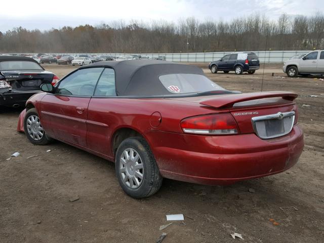 1C3EL45XX4N306520 - 2004 CHRYSLER SEBRING LX BURGUNDY photo 3