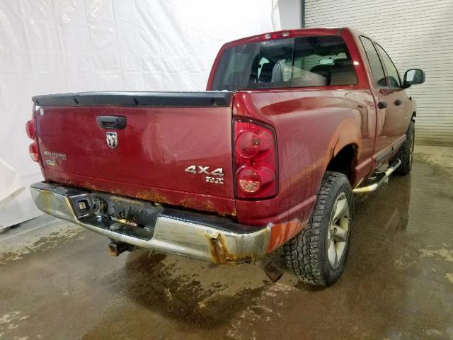 1D7HU18P07S172855 - 2007 DODGE RAM 1500 S RED photo 4