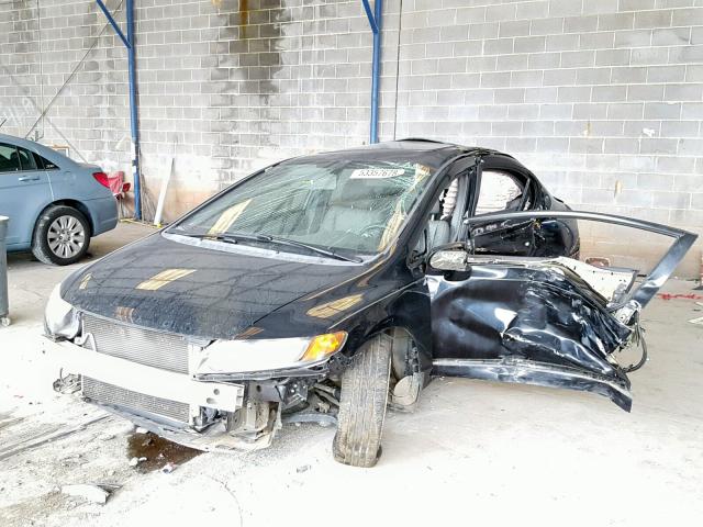 2HGFA16968H534129 - 2008 HONDA CIVIC EXL BLACK photo 2