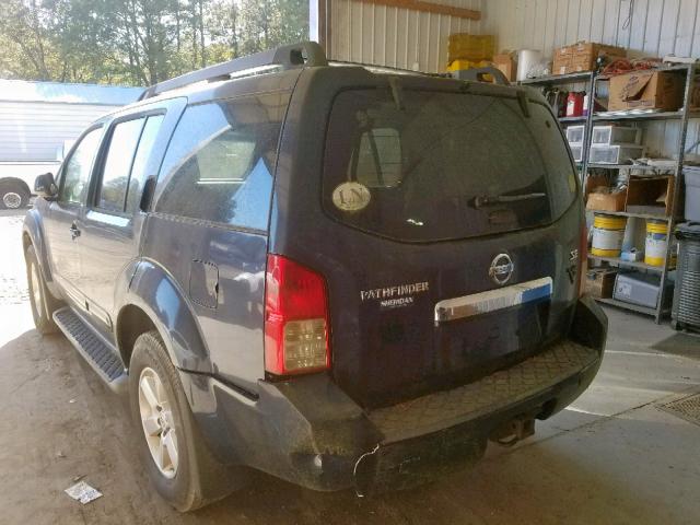 5N1AR18B28C633658 - 2008 NISSAN PATHFINDER BLUE photo 3