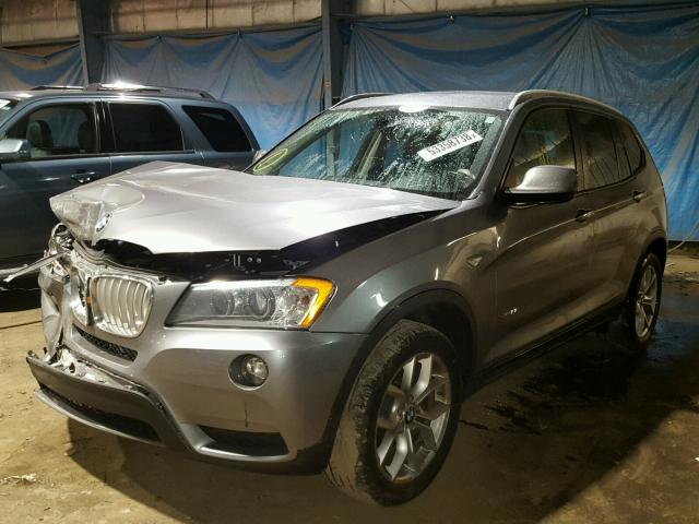 5UXWX7C5XDL983195 - 2013 BMW X3 XDRIVE3 GRAY photo 2