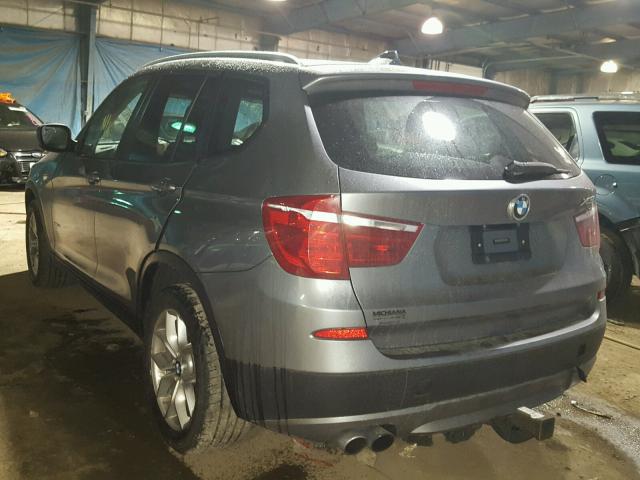 5UXWX7C5XDL983195 - 2013 BMW X3 XDRIVE3 GRAY photo 3