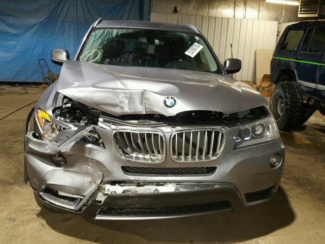 5UXWX7C5XDL983195 - 2013 BMW X3 XDRIVE3 GRAY photo 9