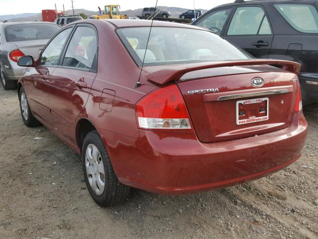 KNAFE121375422037 - 2007 KIA SPECTRA EX MAROON photo 3