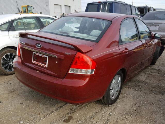 KNAFE121375422037 - 2007 KIA SPECTRA EX MAROON photo 4