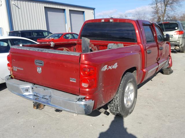 1D7HW58N66S579075 - 2006 DODGE DAKOTA QUA RED photo 4