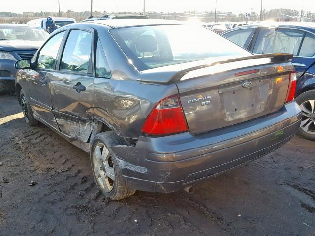 1FAHP34N37W162658 - 2007 FORD FOCUS ZX4 GRAY photo 3