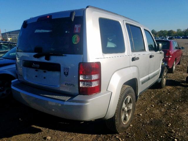 1J8GN28K58W224321 - 2008 JEEP LIBERTY SP SILVER photo 4