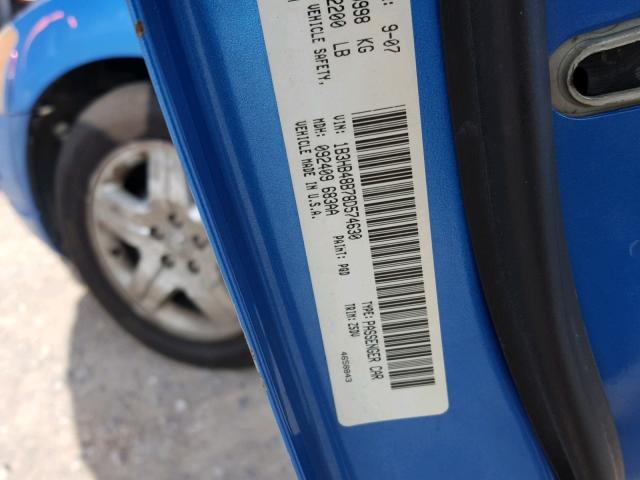 1B3HB48B78D574630 - 2008 DODGE CALIBER SX BLUE photo 10