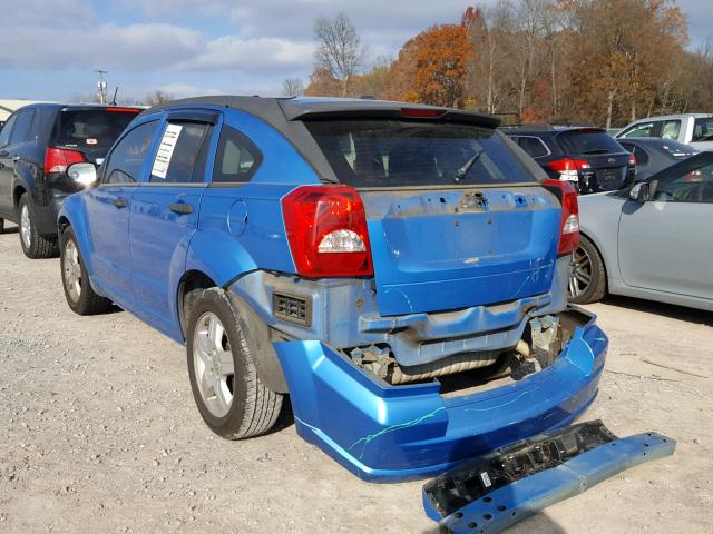 1B3HB48B78D574630 - 2008 DODGE CALIBER SX BLUE photo 3