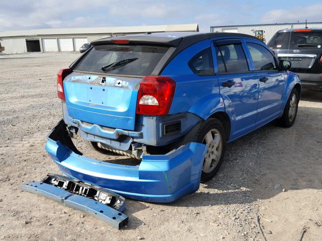 1B3HB48B78D574630 - 2008 DODGE CALIBER SX BLUE photo 4