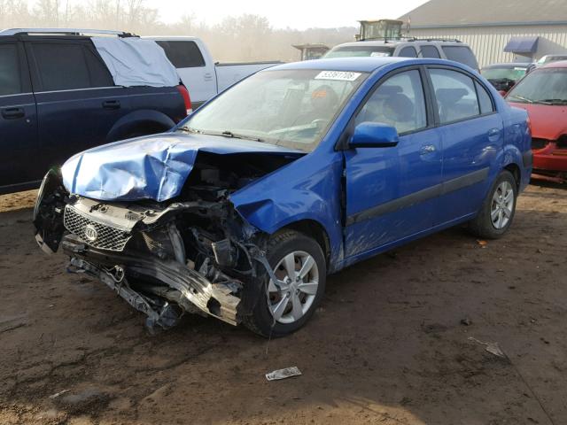 KNADE123786323984 - 2008 KIA RIO BASE BLUE photo 2