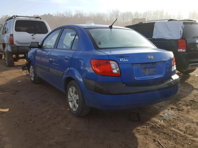 KNADE123786323984 - 2008 KIA RIO BASE BLUE photo 3