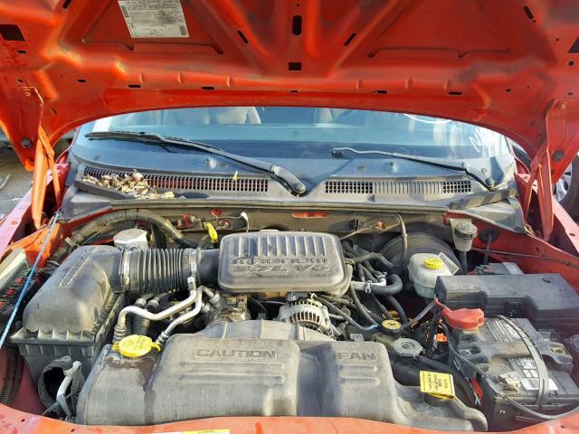 1D7GL12K54S708786 - 2004 DODGE DAKOTA SXT RED photo 7