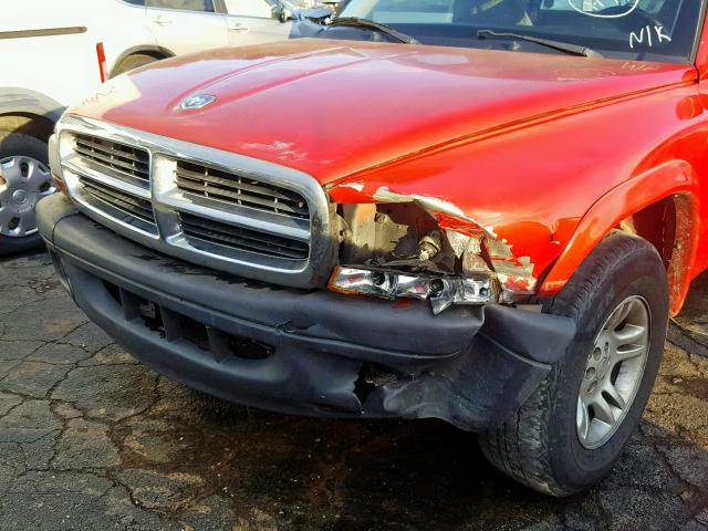 1D7GL12K54S708786 - 2004 DODGE DAKOTA SXT RED photo 9