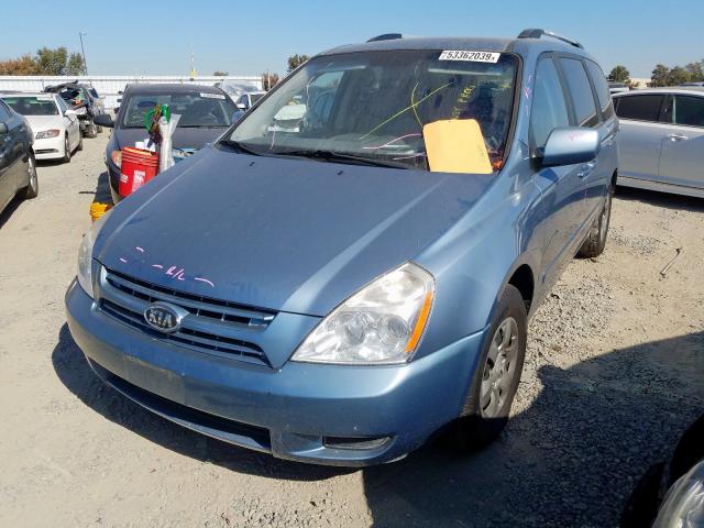 KNDMG4C38A6329201 - 2010 KIA SEDONA LX BLUE photo 2