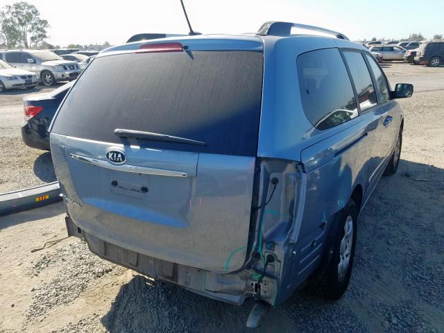 KNDMG4C38A6329201 - 2010 KIA SEDONA LX BLUE photo 4