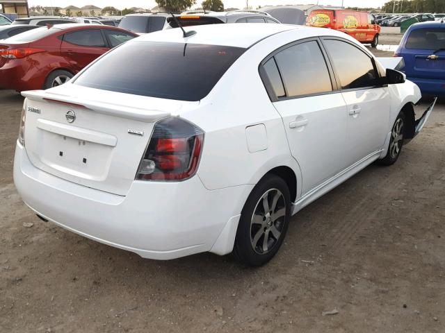 3N1AB6AP8CL766887 - 2012 NISSAN SENTRA 2.0 WHITE photo 4