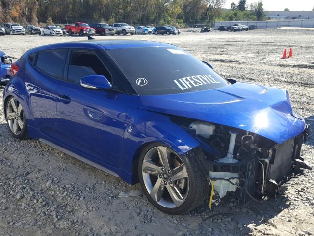 KMHTC6AE3DU153497 - 2013 HYUNDAI VELOSTER T BLUE photo 1