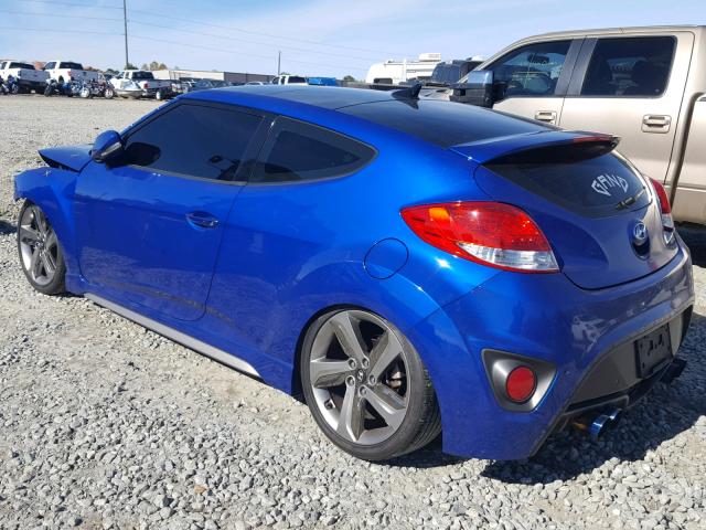 KMHTC6AE3DU153497 - 2013 HYUNDAI VELOSTER T BLUE photo 3