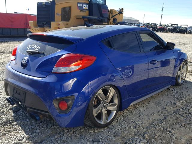 KMHTC6AE3DU153497 - 2013 HYUNDAI VELOSTER T BLUE photo 4