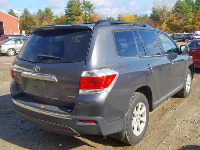 5TDBK3EH8DS241200 - 2013 TOYOTA HIGHLANDER GRAY photo 4