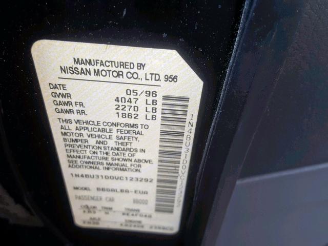 1N4BU31D0VC123292 - 1997 NISSAN ALTIMA XE BLACK photo 10