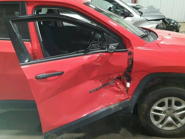 3C4NJDAB7JT100739 - 2018 JEEP COMPASS SP წითელი ფოტო 9