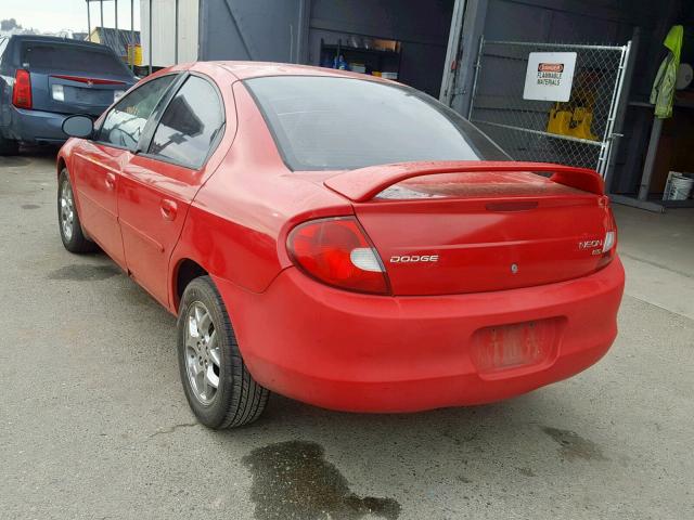 1B3ES56C72D572694 - 2002 DODGE NEON ES RED photo 3