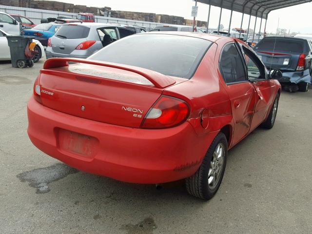 1B3ES56C72D572694 - 2002 DODGE NEON ES RED photo 4