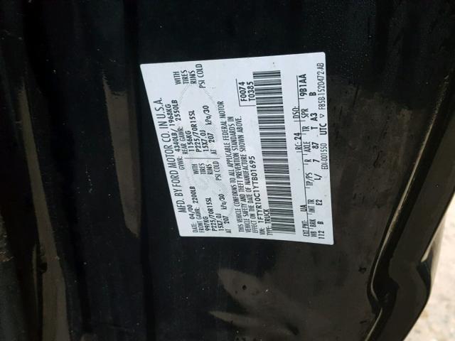 1FTYR10C1YTB01695 - 2000 FORD RANGER BLACK photo 10