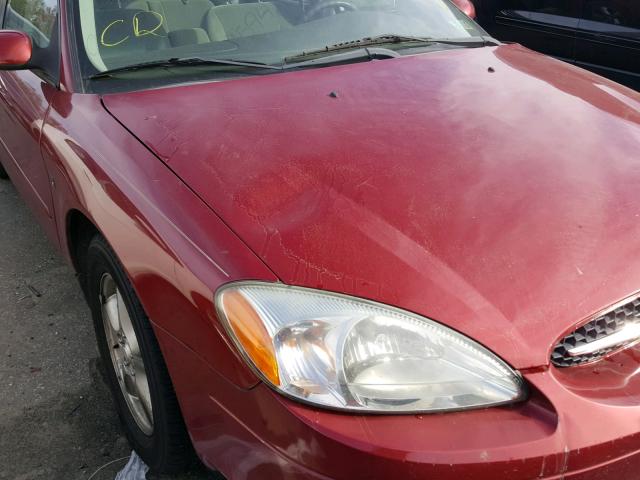 1FAFP55232G274581 - 2002 FORD TAURUS SES RED photo 9