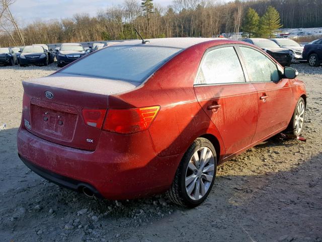 KNAFW4A32A5111904 - 2010 KIA FORTE SX RED photo 4