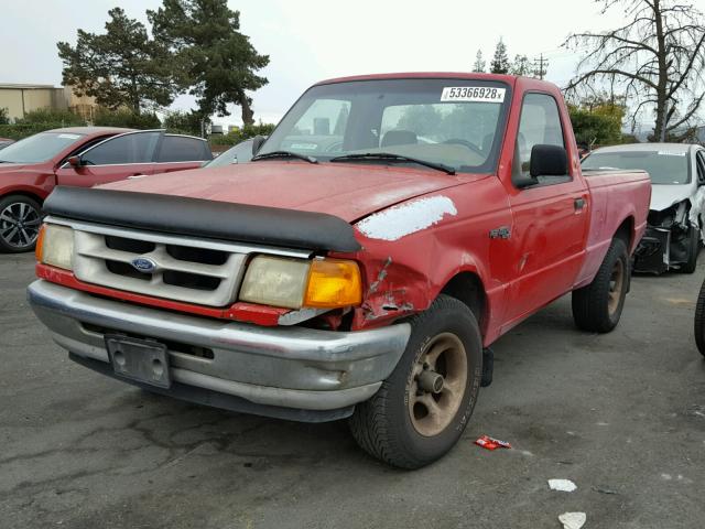 1FTCR10A3TPA13502 - 1996 FORD RANGER RED photo 2