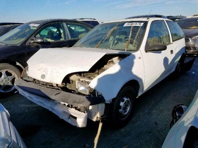 2C1MS2465P6743709 - 1993 GEO METRO XFI WHITE photo 2