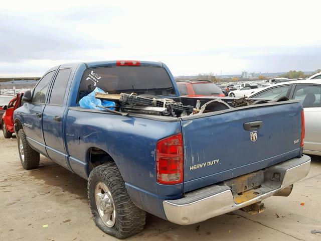 3D7KR28C35G708115 - 2005 DODGE RAM 2500 S BLUE photo 3