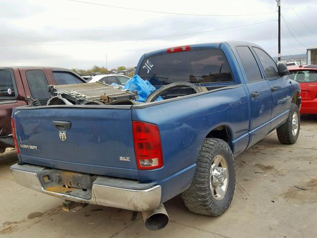 3D7KR28C35G708115 - 2005 DODGE RAM 2500 S BLUE photo 4