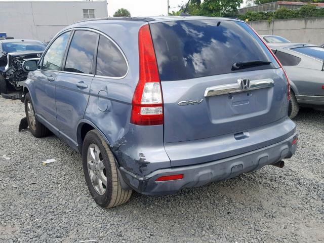 JHLRE38797C031447 - 2007 HONDA CR-V EXL BLUE photo 3