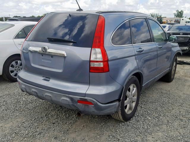 JHLRE38797C031447 - 2007 HONDA CR-V EXL BLUE photo 4