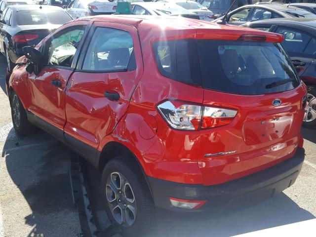 MAJ3P1RE8JC230372 - 2018 FORD ECOSPORT S RED photo 3