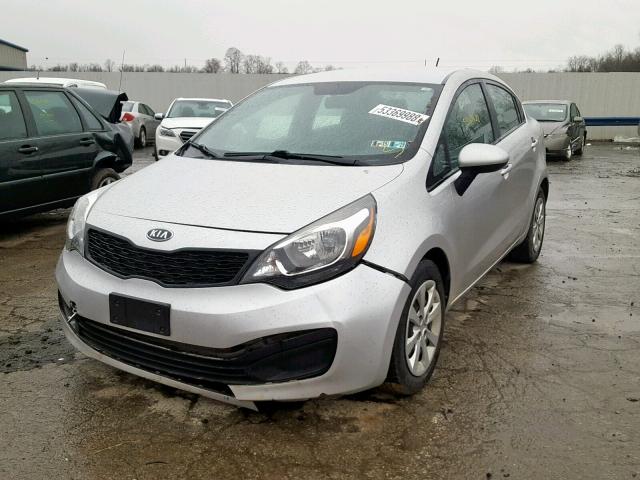 KNADM4A33C6075120 - 2012 KIA RIO LX SILVER photo 2