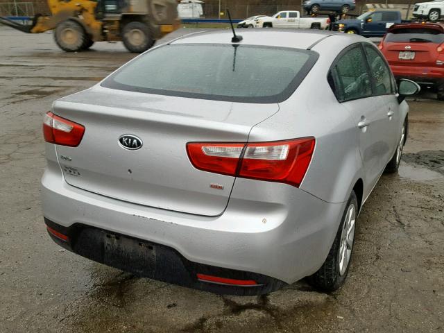 KNADM4A33C6075120 - 2012 KIA RIO LX SILVER photo 4