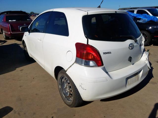 JTDJT4K35B5334895 - 2011 TOYOTA YARIS WHITE photo 3