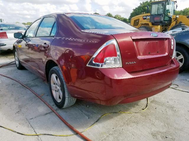 3FAHP07Z87R122995 - 2007 FORD FUSION SE MAROON photo 3