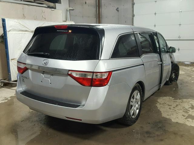 5FNRL5H20DB059932 - 2013 HONDA ODYSSEY LX SILVER photo 4