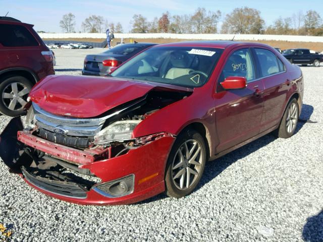 3FAHP0JA1CR359647 - 2012 FORD FUSION SEL RED photo 2