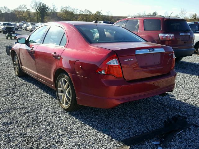 3FAHP0JA1CR359647 - 2012 FORD FUSION SEL RED photo 3