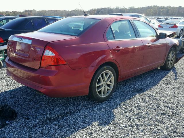 3FAHP0JA1CR359647 - 2012 FORD FUSION SEL RED photo 4