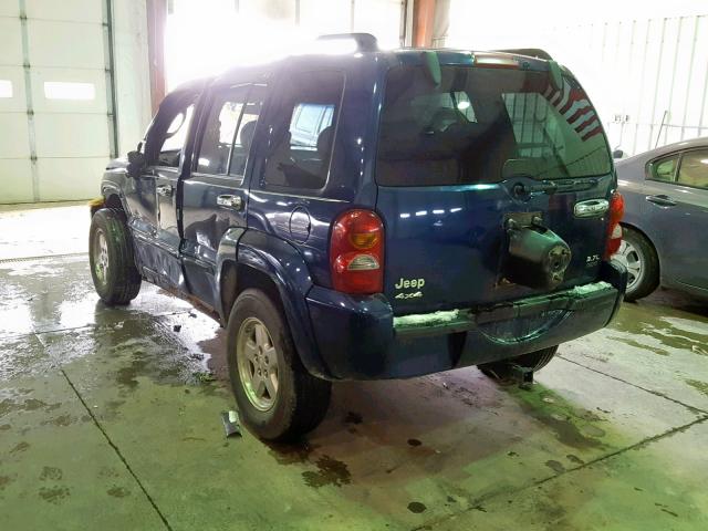 1J4GL58K64W321286 - 2004 JEEP LIBERTY LI BLUE photo 3